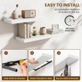 28 Inch Floating Wall Shelves Set of 2, Wall Mounted Storage and ...