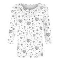 thumbnail image 5 of Qepwscx Plus Size Shirts For Women 3/4 Long Sleeve Valentine'S Day Crewneck Sweatshirt Love Heart Printed Blouses Plus-Size Fall Top Pullover Sweatshirts Graphic Tops & T-Shirts Party Tops, 5 of 5
