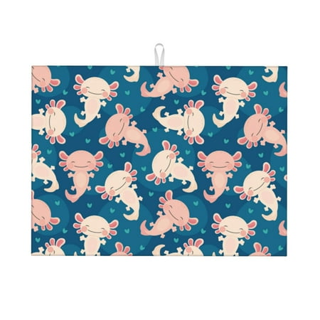 

Zeuib Cute Salamander Dish Drainer Kitchen Counter Kitchen Drying Mat Heat Resistant Drainer Mats Easy to Clean Dish Rack Pad