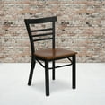 thumbnail image 2 of Flash Furniture HERCULES Series Black Three-Slat Ladder Back Metal Restaurant Chair - Cherry Wood Seat, 2 of 7