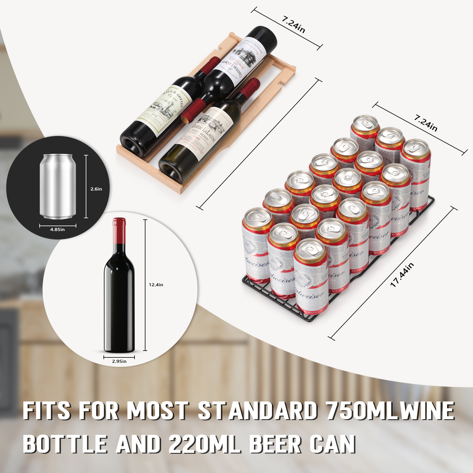 FREE VILLAGE 24 Inch Wine and Beverage Refrigerator,Dual Zone Built-in Wine Cellar,Freestanding Mini Fridge,Clear Glass Door,LED Light,for Beer Soda… wine  cooler