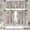 Abstract Flower Khaki, variant on Grey Kitchen Window Curtains Valance and Tier Set 36 Inch, Striped Minimalist Geometric Grey Black 3 Piece Set Short Curtains, Window Treatment Tiers for Living Room Bedroom