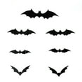 thumbnail image 4 of 12 Pcs Halloween Scary Plastic 3D Bats Wall Decals Stickers, DIY Halloween Party Supplies PVC Decorative Scary Bats, Window Decor Party Supplies Decoration (Black), 4 of 8