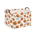 thumbnail image 2 of 2Pcs Halloween Storage Gift Basket Spider & Bat Pattern Canvas Storage Bins With Handles Rectangle Storage Organizer Cubes For Living Bedroom Home(StyleB+E), 2 of 8