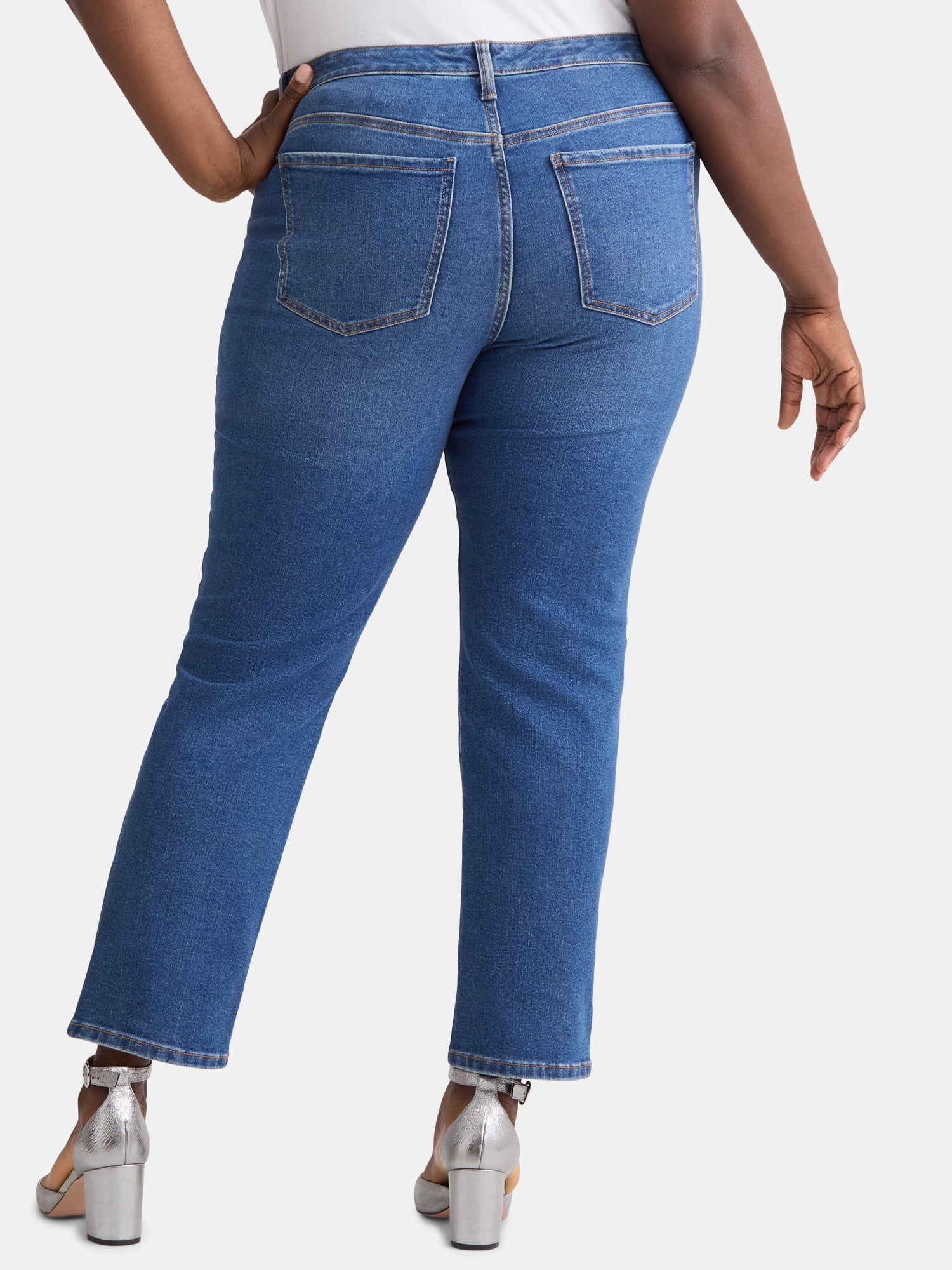 Terra & Sky Women's Plus Size Straight Leg Skinny Jeans