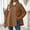 Brown, variant on Women Solid Color Button Front Long Sleeve Wool Blend Coat, Casual Loose Fit Lapel Outerwear, Fashion Mid Length Overcoat for Daily Outdoor Wear Khaki XL(XL)