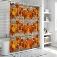 thumbnail image 6 of Fall Shower Curtain, Waterproof Shower Curtains for Bathroom, Thanksgiving Pumpkins Maple Leaf Vintage Washable Fabric Bathtub Curtain Set Bath Decor with 12 Hooks Extra Long 72"x96", 6 of 8