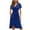 Blue, variant on QUYUON Women Wrap Midi Dress Summer Bohemian Floral Printed Wrap V-Neck Beach Flowy Ruffle Mid-Length Dress Side Tie Knot A-Line Evening Cocktail Party Asymmetrical Dresses, Black XXL