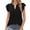 Black, variant on Lixiuxyad Women Dressy Casual Blouse Ruffle Sleeve V Neck Textured Shirts Summer Business Work Tops Dressy Casual,Black L