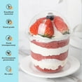 thumbnail image 3 of TEXIJUSO 30 Pack 12oz Clear Plastic Cups with Dome Lids and Sporks, Yogurt Parfait Cups with Stickers, Disposable Cups for Dessert (No Hole), 3 of 7