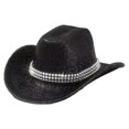 thumbnail image 4 of XIAOCHA Women's Sparkly Cowboy Hat Wide Brim Sun Protection Rodeo Cowgirlhat Outdoor Horse Riding Wide Brim Western Hat,Black, 4 of 4