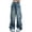 Z-06Blue, variant on Coerni Baggy Cargo Pants for Kids Girls Wide Leg Jeans Y2k Hip Hop High Waisted Pants Casual Streetwear Loose Clothes