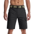 thumbnail image 2 of Zimjoy Men's Tactical Cargo Shorts with Adjustable Belt Water Resistant Multi Pocket Quick Dry Knee Length Outdoor Hiking Work Utility Shorts Black 2XL, 2 of 8