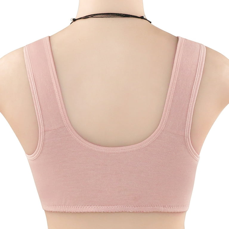 Back Smoothing Bras for Women Front Button Shapin Shoulder Strap Pink 36