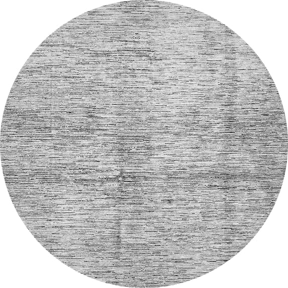 Ahgly Company Indoor Round Abstract Gray Modern Area Rugs, 4' Round
