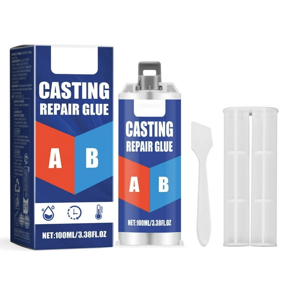Metal Casting Glue AB Casting Glue Metal Agent Welding Glue Plugging Casting Glue 100ml Ceramic High Temperature Epoxy Flooring Spray Epoxy Flooring Shoes Heavy Duty Glue for Crafts Floor Planks Glue