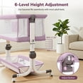 thumbnail image 3 of Minikid 3-in-1 Baby Bassinet Bedside Sleeper, 6 Height Adjustments, Full Mesh Breathable, Portable Newborn Baby Crib with Storage Basket, Pinkish Purple, 3 of 9