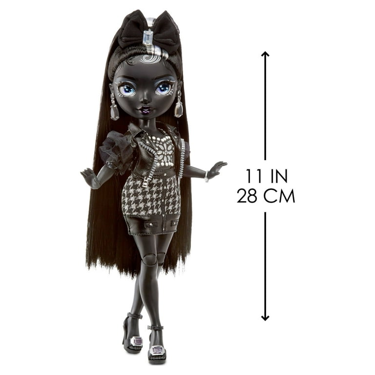 Rainbow High Shadow Series 1 Shanelle Onyx- Grayscale Fashion Doll. 2 Black  Designer Outfits, 1 each - Fred Meyer