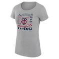 thumbnail image 2 of Women's G-III 4Her by Carl Banks Heather Gray Minnesota Twins Super-Slim Fit Lightweight Collage Team Graphic Crew Neck, 2 of 5