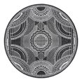 thumbnail image 2 of Unique Loom Outdoor Traditional Collection Area Rug - Deco (7' 10" Round Black and White), 2 of 6