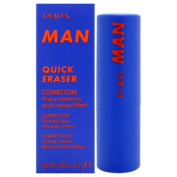 Pupa Milano Quick Eraser Corrector 001, Mens Under Eye Concealer, 0.158 oz