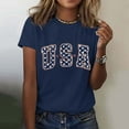 thumbnail image 6 of Bovemsi 4Th of July Oversized Shirt Women Casual Printing Short Sleeves Round Neck Loose T Shirt Blouse Tops, Blue Women's Summer Short Sleeve T-Shirts, S, 6 of 8