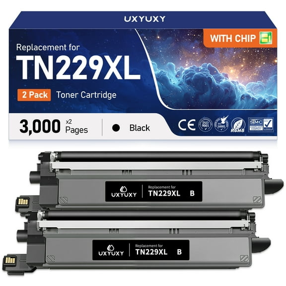 TN229 Toner Cartridge for Brother TN229 TN229XL Toner Cartridges to Use for Brother MFC l3720CDW, MFC l3780CDW (2 Pack, Black)