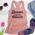 thumbnail image 2 of Queen Of The Couch Tank Top, Ladies Racerback Tank Top, Wife Tank, Lazy Tank, Couch Potato Tank, Desert Pink, Large, 2 of 3
