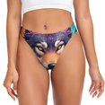 thumbnail image 1 of Fotbe Colorful Wolf Head A Tanga Sin Costuras para Mujer con Estampado – Panties Invisibles, Transpirables y Cómodos para Uso Diario-Small, 1 of 6