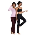 thumbnail image 4 of BUBBLELIME 29""/31""/33""/35"" 4 estilos Pantalones de yoga con piernas rectas para mujer Control de barriga - Pierna recta_Negro L_31"" Entrepierna, 4 of 5
