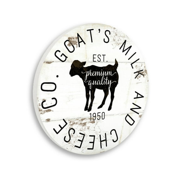 Stupell Industries Goat Milk and Cheese Co Vintage Sign,12 x 12,Design By Jennifer Pugh