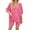 1# Pink, variant on TEMOFON Womens Two Piece Sets Oversized Lounge Pajamas Summer V Neck T Shirts Tops Biker Shorts Set Loungewear Outfits Tracksuit