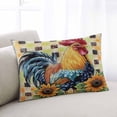thumbnail image 2 of Retro Rooster Throw Pillow Cover 20 x 30 Inch Decorative Pillow Cover Yellow Sunflower Watercolor Animals Plaid Lumbar Pillowcase Seasonal Rectangle Cushion Case for Couch Sofa Bed Living Room, 2 of 7