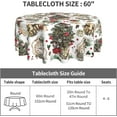 thumbnail image 3 of Christmas Tree Tablecloth Round 60 Inch Xmas Bell Berry Flower Clock Present Box Decorative Table Cloth Washable Wrinkle Stain-Resistant Polyester Farmhouse Holiday Table Cover For Party Picnic, 3 of 6