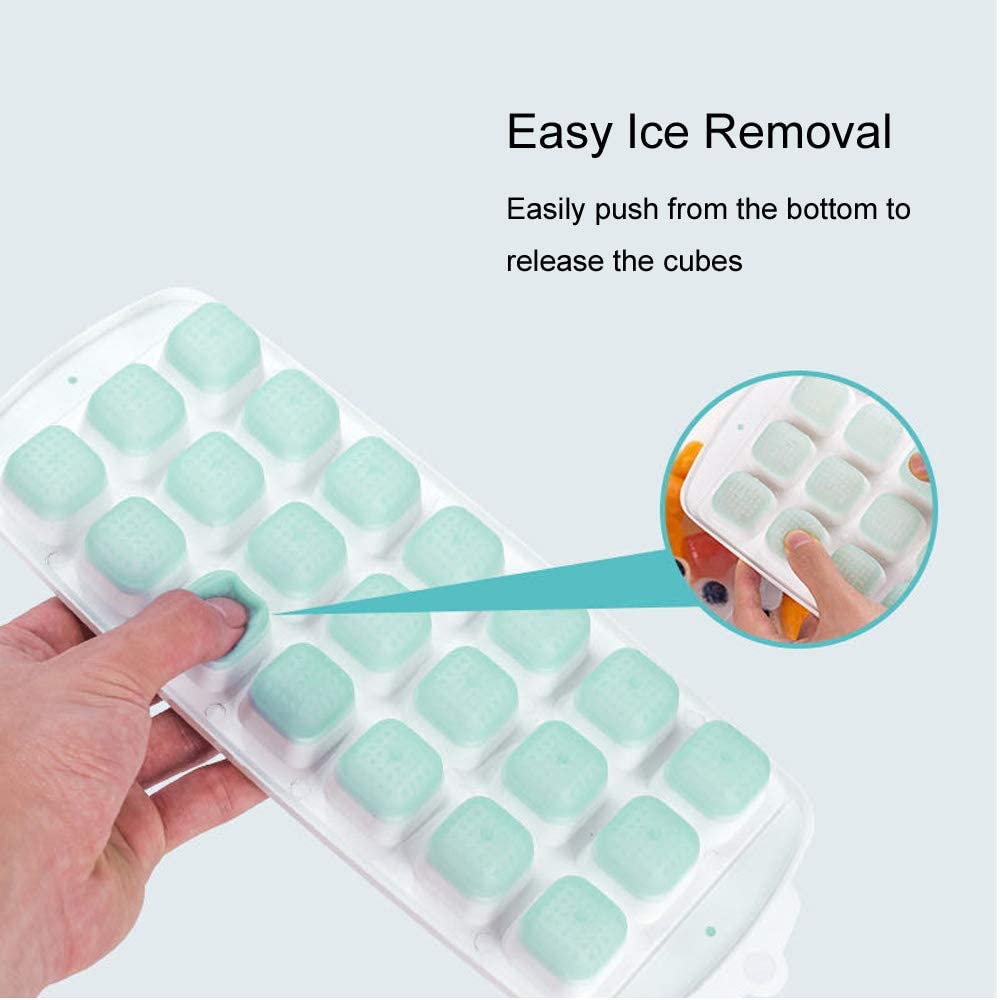 Kepooman BPA Free Silicone 63-Ice Cube Mold with Lid for Freezing Ice, Multi-color Kepooman BPA Free Silicone 63-Ice Cube Mold with Lid for Freezing Ice, Multi-color