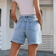 thumbnail image 4 of Clearance! Jean Shorts Womens Boyfriend Jeans for Women Women's Summer New Loose Casual High Waist Solid Denim Shorts S-L, 4 of 5