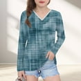 thumbnail image 1 of YUNAFFT Chandail à Manches Longues Col en V Imprimé Complexe Décontracté Chic pour Filles, 1 of 8