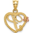 thumbnail image 4 of 14K Two-Tone Heart Letter P Initial Pendant (16.07 X 16.47) Made In United States d898p, 4 of 6