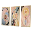 thumbnail image 3 of Designart "Synchronicity Pink Vintage Spiritual Retro Art IV" Abstract Painting Framed Wall Art Set Of 3 - Pink Modern Frame Canvas Set For Living Room Decor, 3 of 6