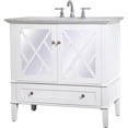 thumbnail image 4 of Elegant Lighting Vf30236 Luxe 36" Free Standing Single Basin Vanity Set - White, 4 of 16