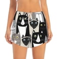 thumbnail image 3 of Uemuo Colors Cats Pattern Women's Athletic Shorts High Waisted Running Shorts with Liner Pockets Gym Elastic Workout Shorts-Medium, 3 of 9