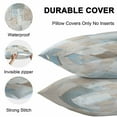 thumbnail image 4 of Waterproof Throw Pillow Covers Set of 2, 26x26 Inch Blue Brown Color Blocks Decorative Pillowcases Outdoor Pillow Slip Cushion Covers Set for Couch Tent Modern Abstract Oil Painting Art, 4 of 7