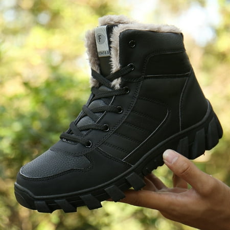 

Men‘s Warm Cotton Comfortable Waterproof Anti-skid Snow Boots Hiking Shoes Winter