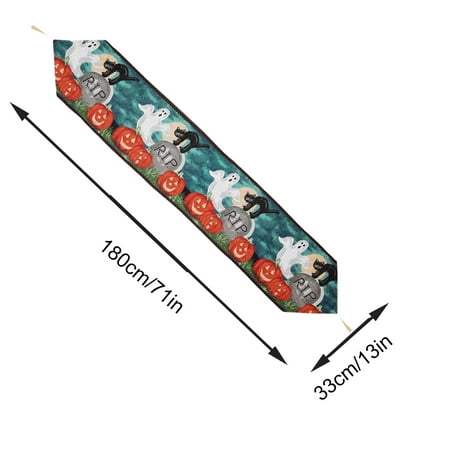 

Halloween Pumpkin Style Table Runner Cotton and Linen Table Runner Parties Supplies for Home Decorations 13x71 Inch