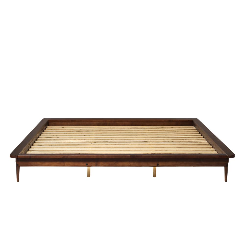 King Mid Century Modern Solid Wood Platform Bed - Walnut - image 5 of 5