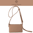 thumbnail image 6 of Nanette Lepore Womens Crossbody Purse Faux Leather Handbag with Wristlet Attachment Tan, 6 of 8
