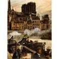thumbnail image 2 of Pierre Louis Moreau 15x18 Black Ornate Wood Framed Double Matted Museum Art Print Titled - Notre-Dame and the Quai Aux Fleurs Seen from the Apple Market (1901), 2 of 5