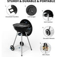 thumbnail image 3 of 18 Inch Portable Charcoal Grill - Heavy Duty Kettle BBQ Smoker with Built-in Thermometer & Removable Water-Rinsable Ash Catcher, 3 of 8