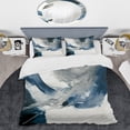thumbnail image 2 of Designart "Honolulu Blue Sensation X" Abstract Liquid Ink Bedding Covert Set - Modern Blue Abstract Bed Set With 2 Shams, 2 of 6