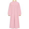 thumbnail image 4 of iiniim  Kids Girls Graduation Gown Color Block Stand Collar Long Sleeve Zipper Robe Dress Pink 10, 4 of 7
